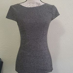 NWT Express size small silver shirt